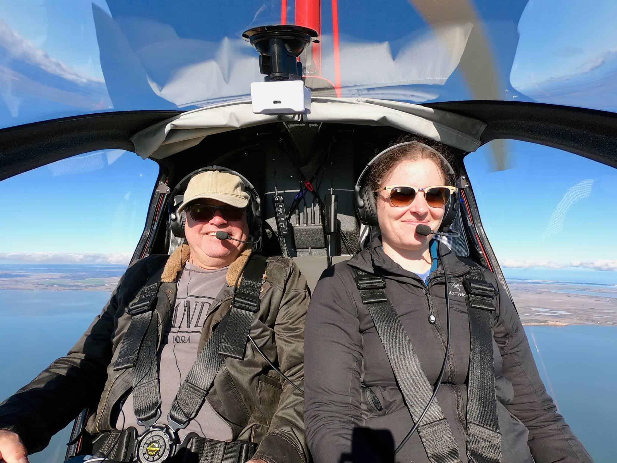 Inside a gyrocopter