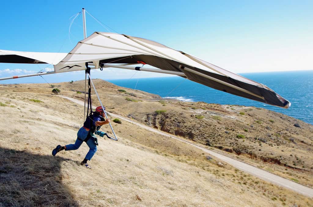 Launching a hang glider